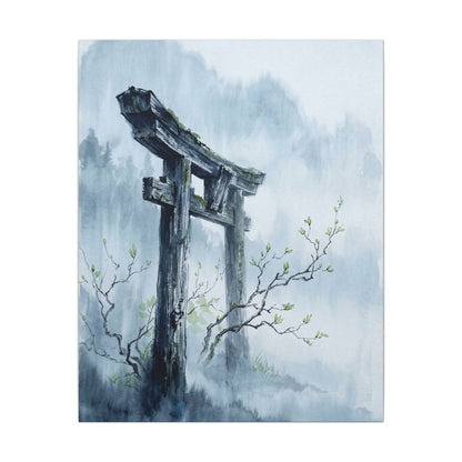 Torii Gate Canvas Art | Spring Zen Sumi E Art