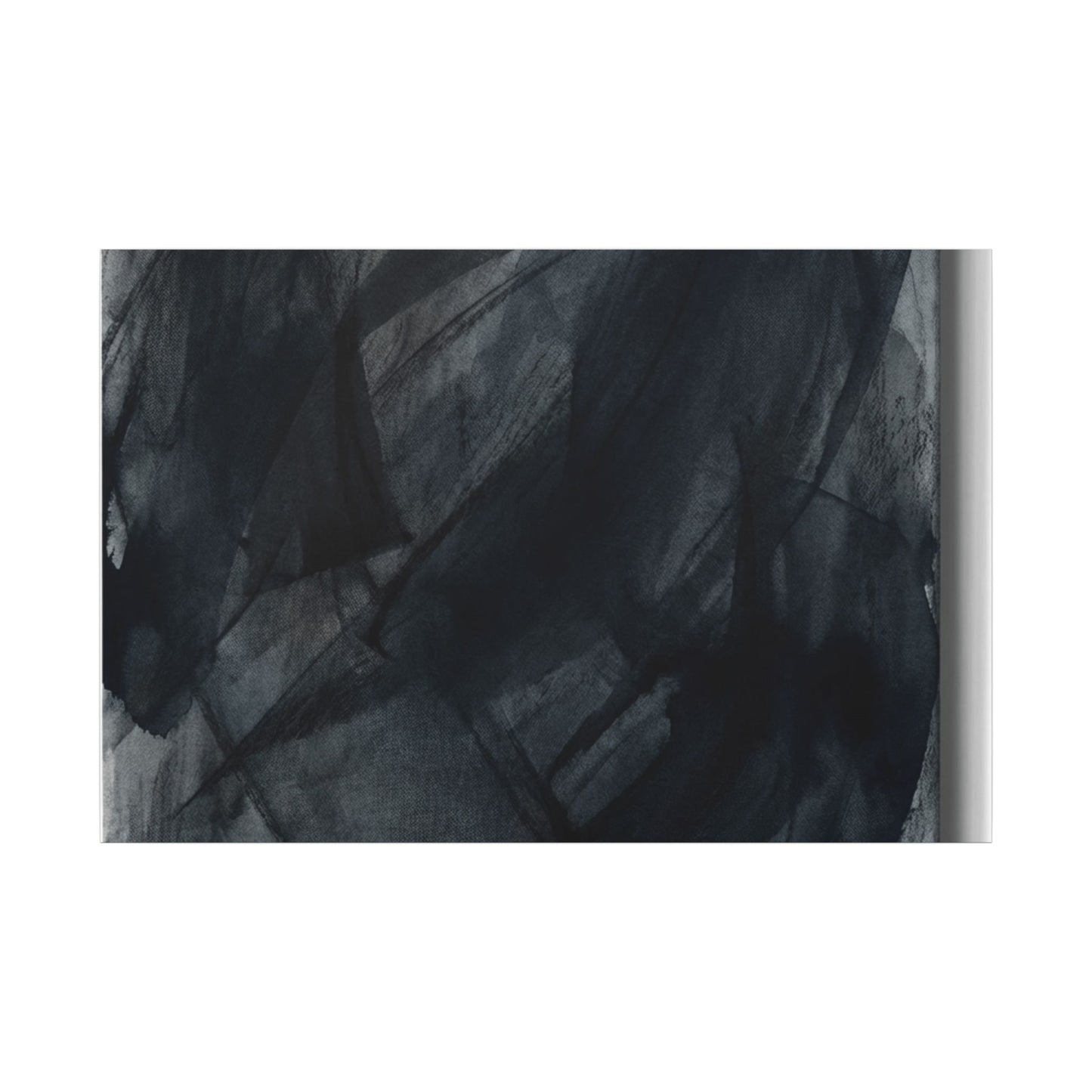 Deep Tones Dark Japandi Charcoal Canvas Art | Deep Tones Charcoal Ink Art Print