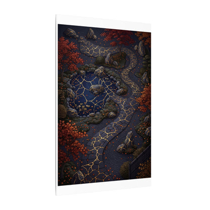 Moonlit Garden Gold Vein Canvas Art | Resilient Kintsugi Art