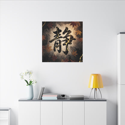 Autumn Calligraphy Gold Repair Canvas Art | Philosophical Decor