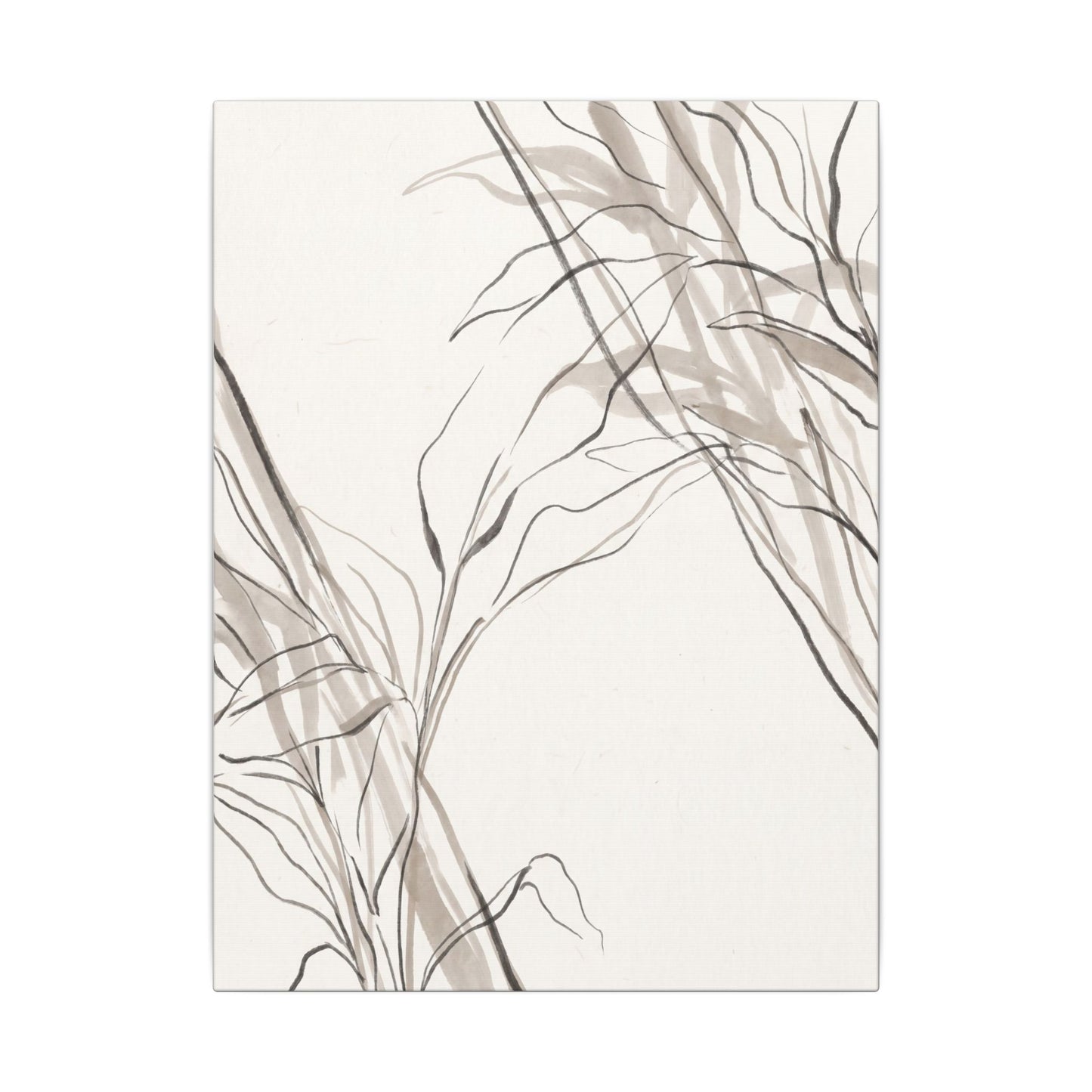 Neutral Shoji Screen Canvas Art - Minimal Line Japandi