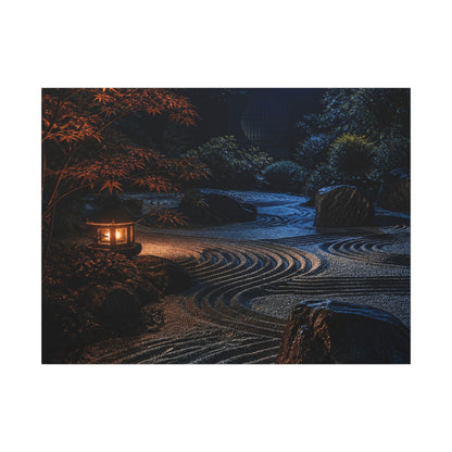 Summer Rock Garden Shadow Zen Canvas Art | Moody Decor