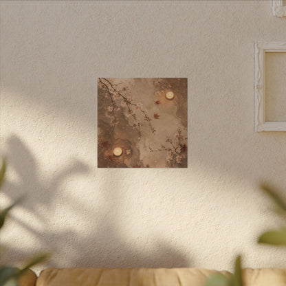 Cherry Blossom Canvas Art | Autumn Japandi Japanese Pattern Art