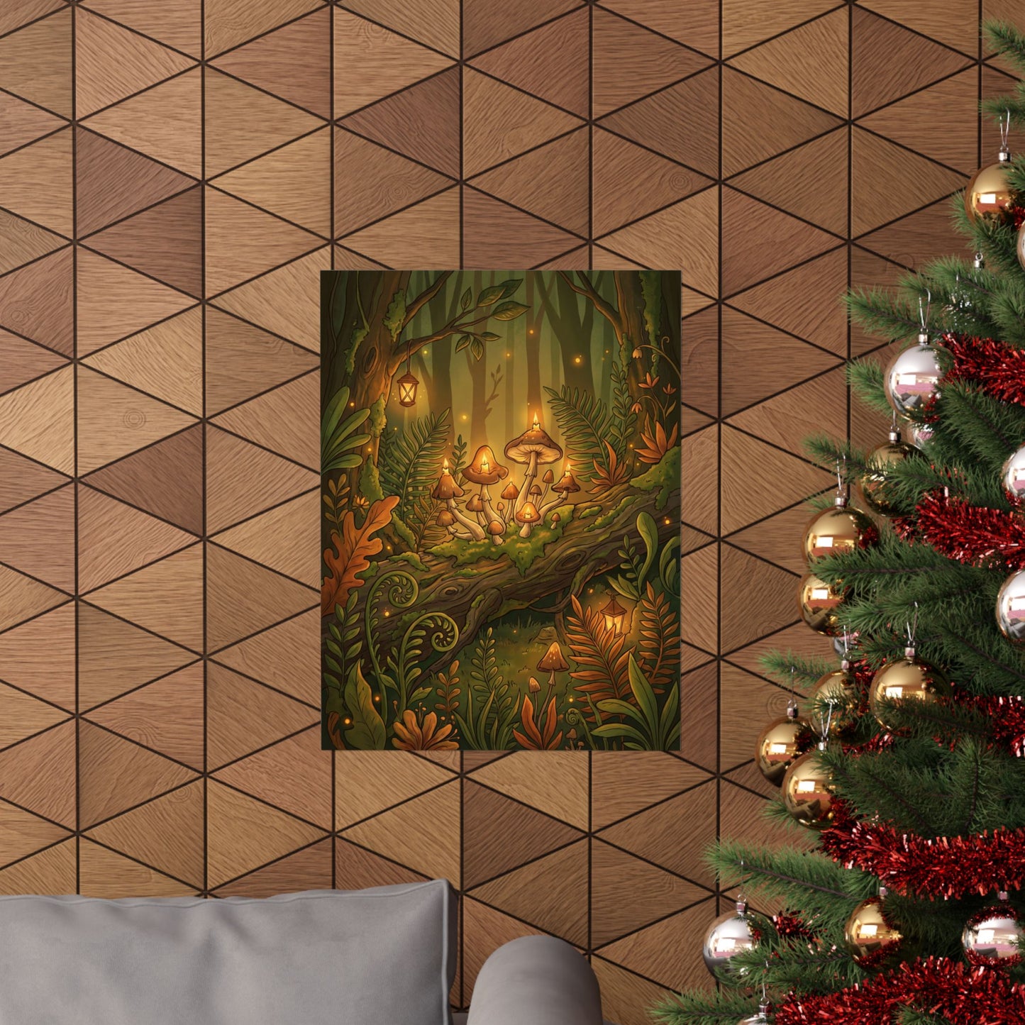 Summer Wild Mushrooms Forest Whimsy Wall Art Print | Nostalgic Decor