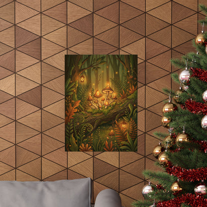 Summer Wild Mushrooms Forest Whimsy Wall Art Print | Nostalgic Decor