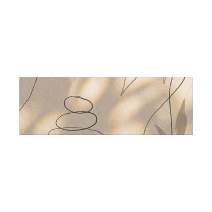 River Stones Minimal Line Canvas Art | Earthy Japandi Art