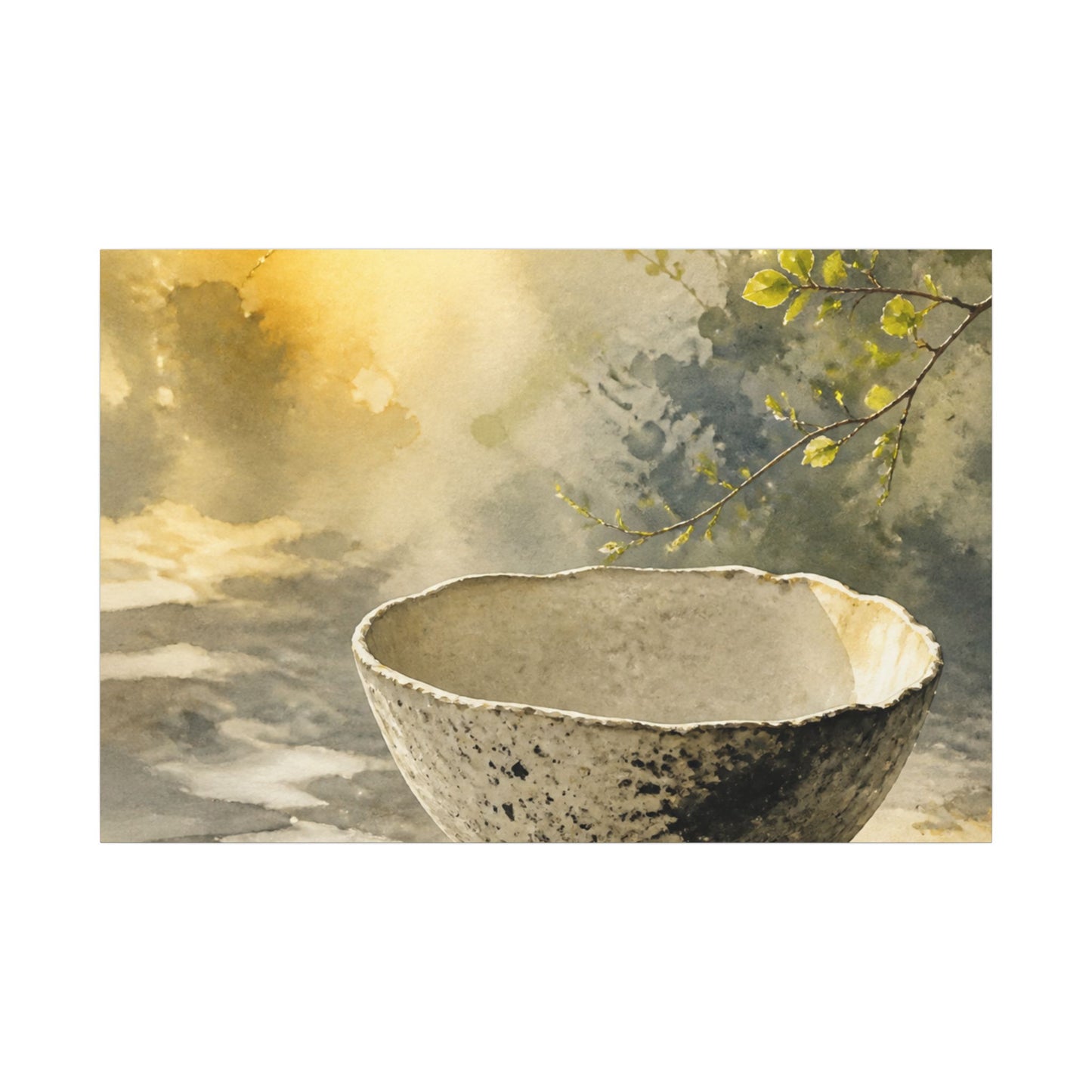 Cozy Ceramic Bowl Canvas Art - Watercolor Japandi