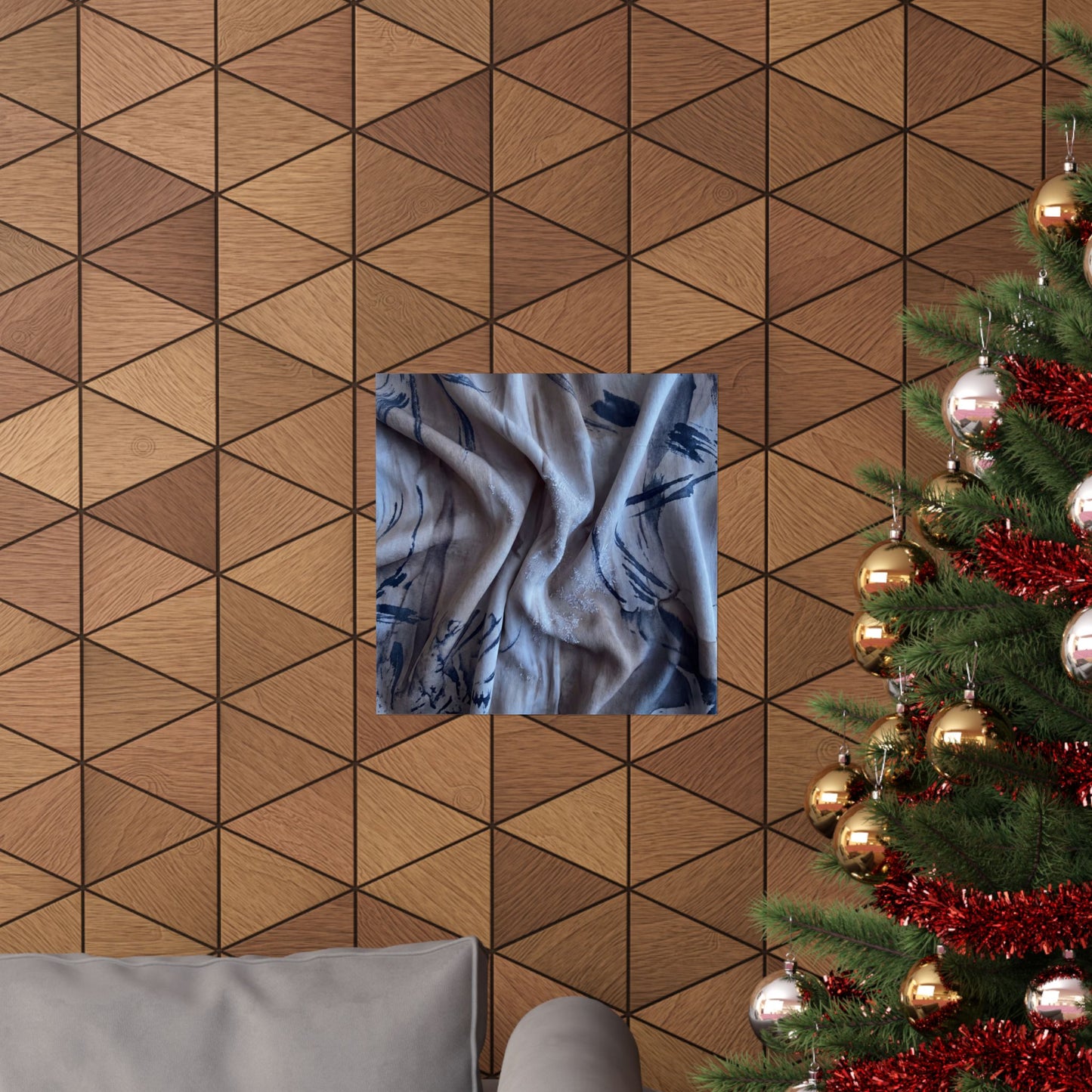 Silk Drape Wall Art Print | Winter Japandi Japanese Pattern Art
