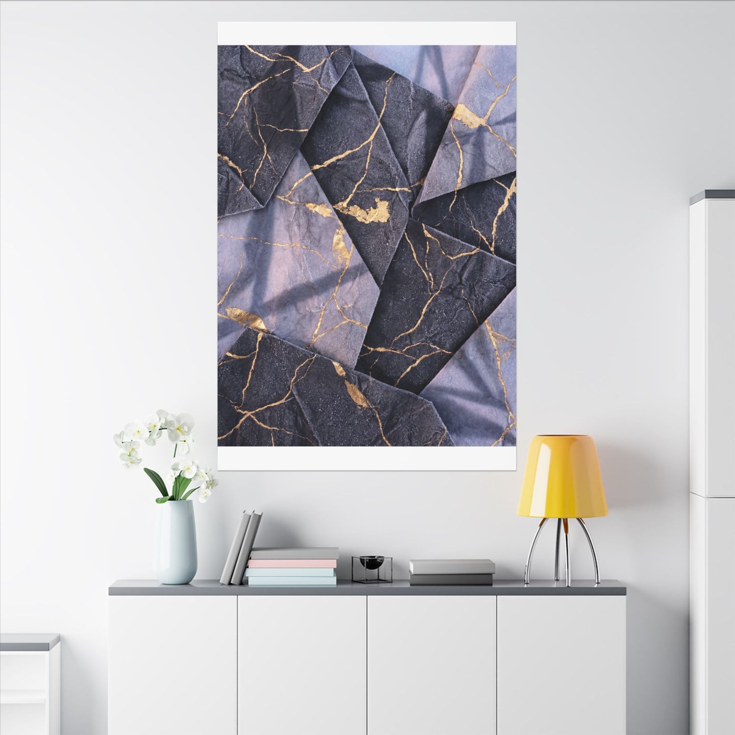 Seijaku Paper Fold Canvas Art - Kintsugi Gold Vein