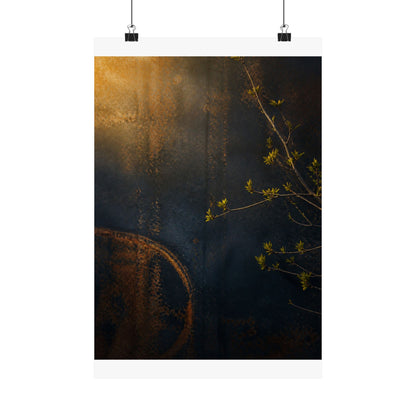Golden Hour Rust Patina Wall Art Print - Dark Japandi Ma