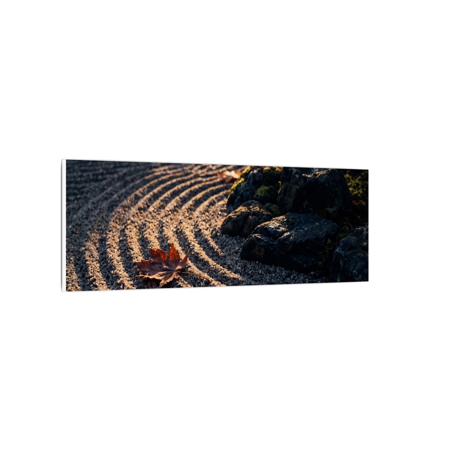 Rock Garden Moody Minimal Canvas Art | Bold Dark Japandi Art
