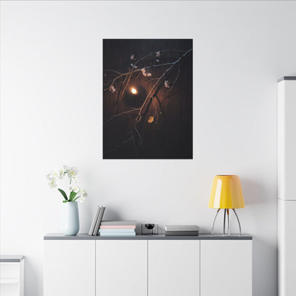 Datsuzoku Cherry Blossom Canvas Art - Dark Japandi Moody Minimal