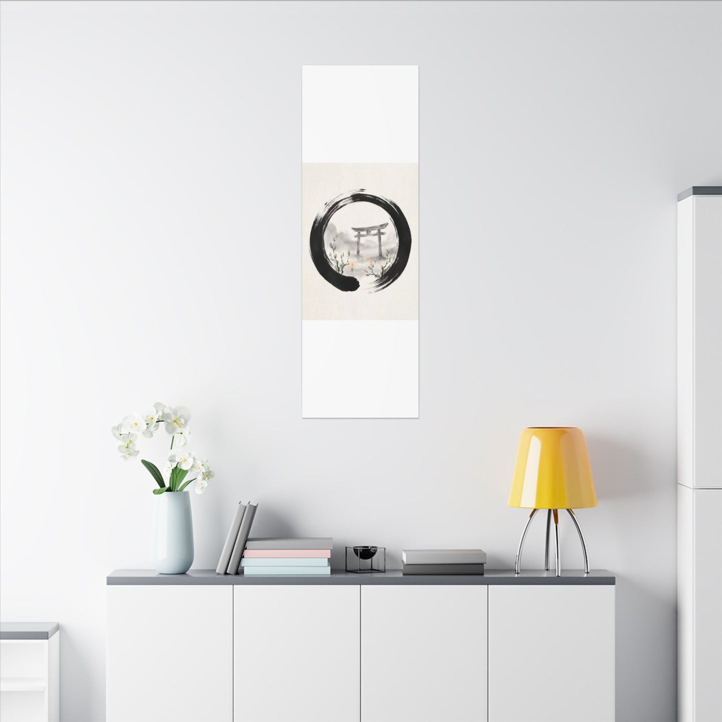 Spring Torii Gate Enso Canvas Art | Tranquil Decor