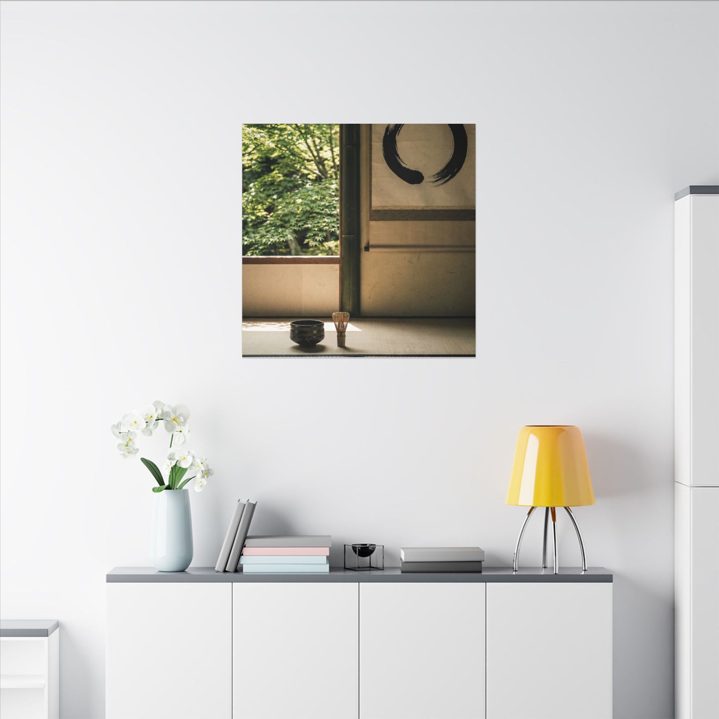 Tea Ceremony Enso Canvas Art | Serene Zen Art