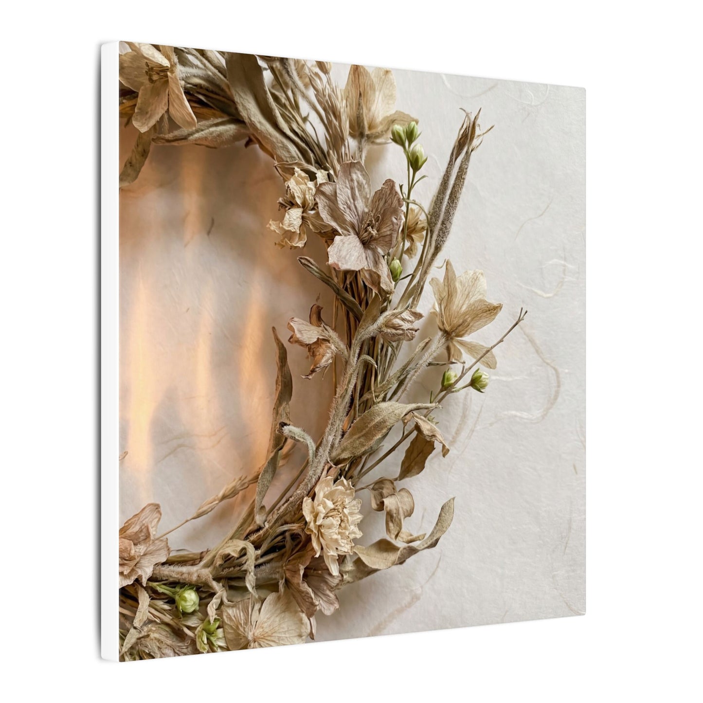 Dried Flowers Japanese Pattern Canvas Art | Neutral Japandi Art