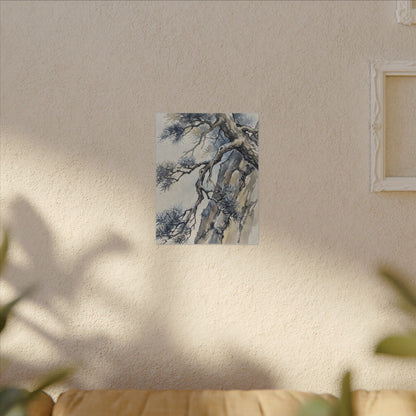 Moonlight Pine Tree Canvas Art - Japandi Seijaku