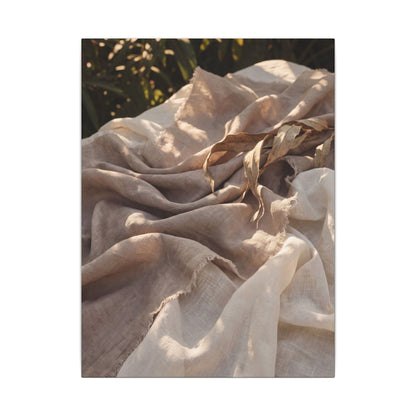 Silk Drape Summer Canvas Art | Japandi Neutral Design