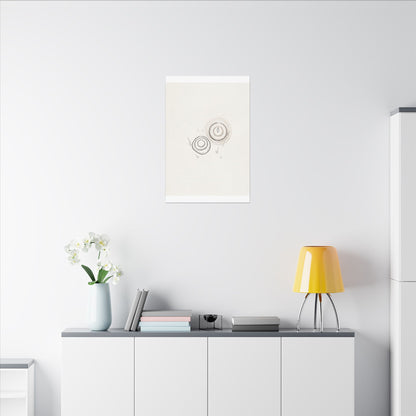 River Stones Canvas Art | Winter Japandi Minimal Line Art