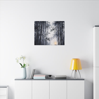 Tranquil Bamboo Grove Canvas Art - Sumi E Zen