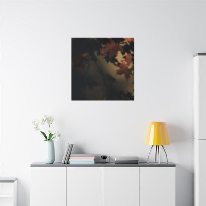 Shadow Play Canvas Art | Autumn Dark Japandi Moody Minimal Art