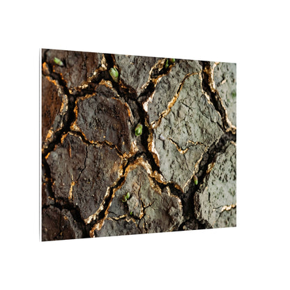 Earthy Cracked Earth Canvas Art - Japanese Pattern Japandi