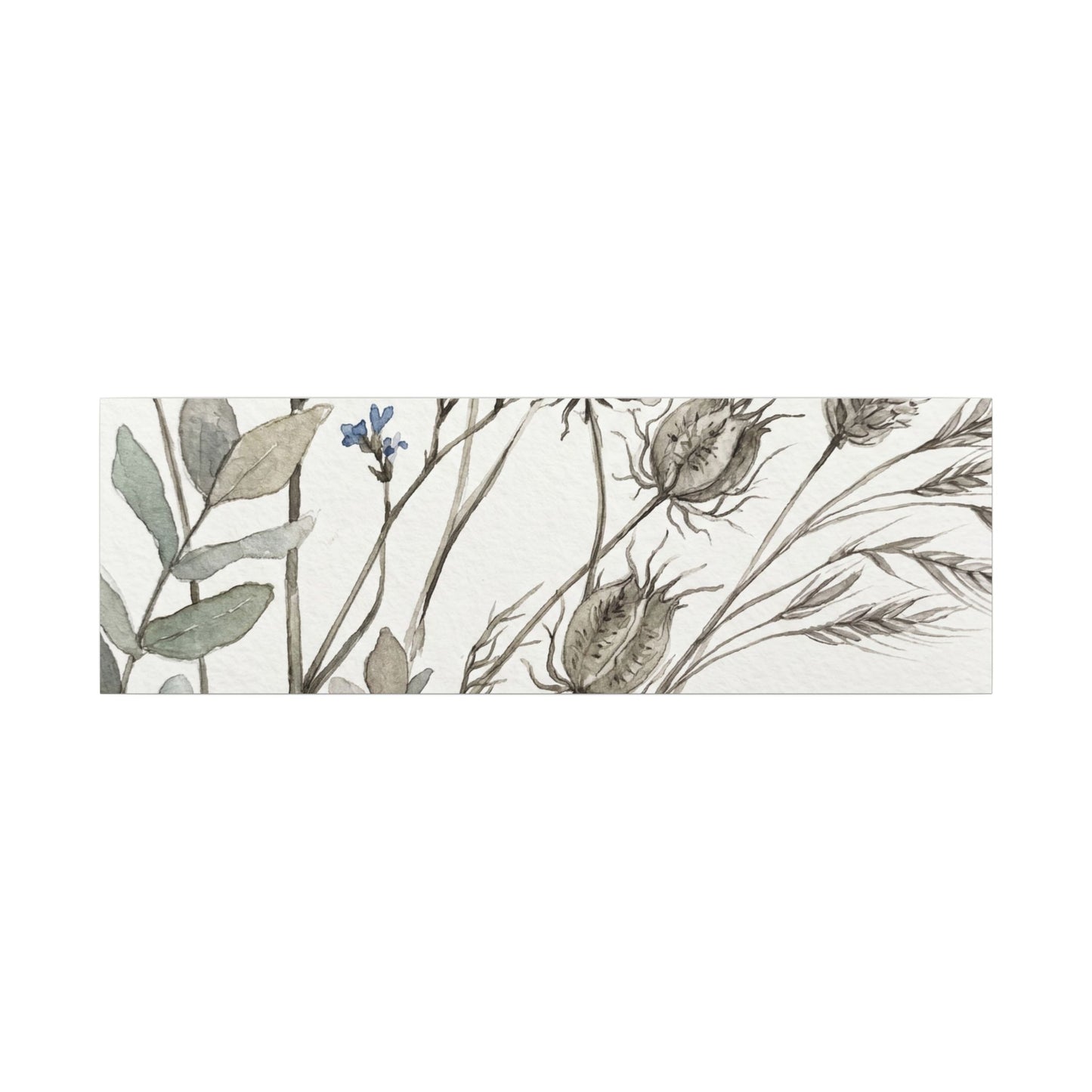 Dried Flowers Canvas Art | Summer Japandi Watercolor Art
