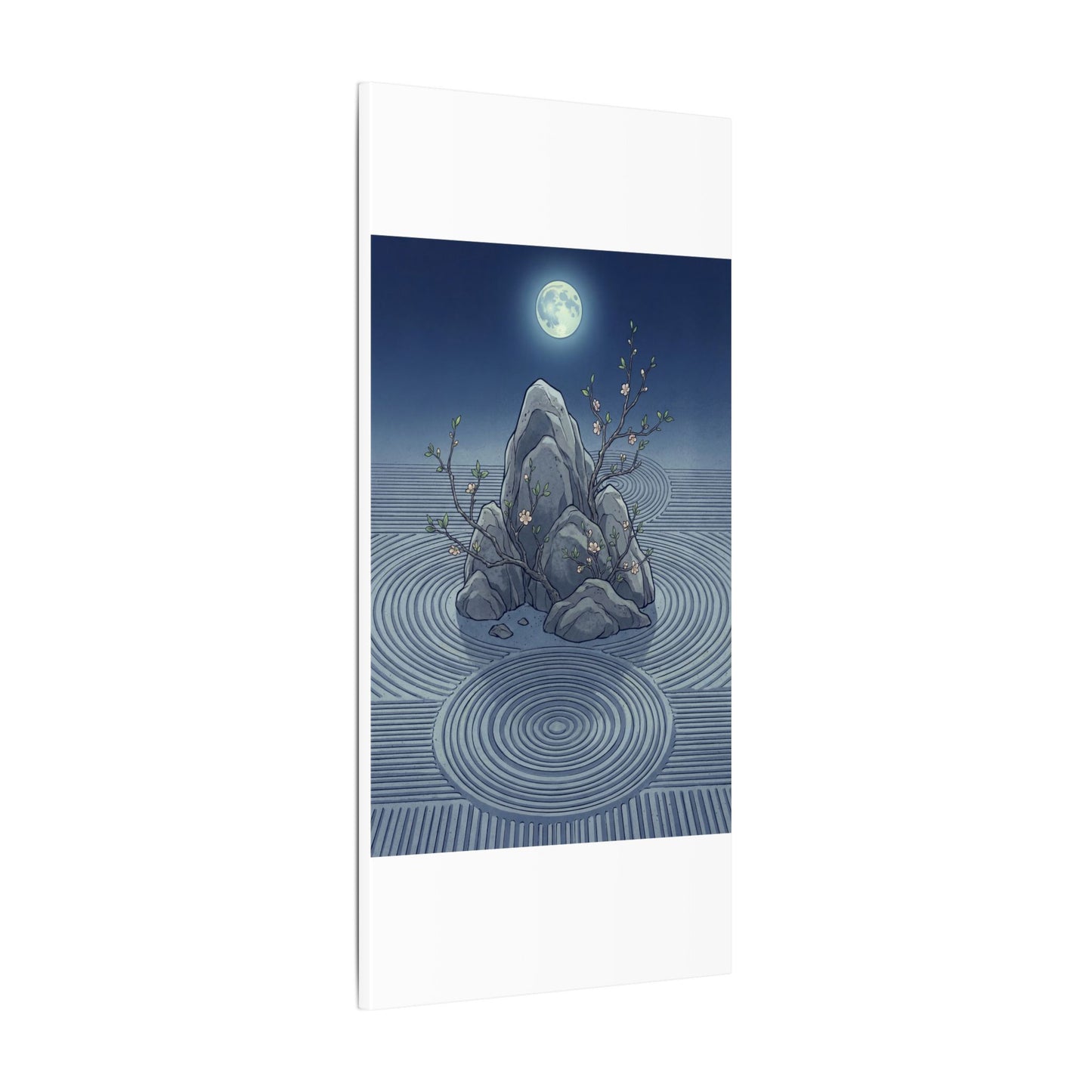 Spring Rock Garden Ukiyo E Inspired Canvas Art | Tranquil Decor