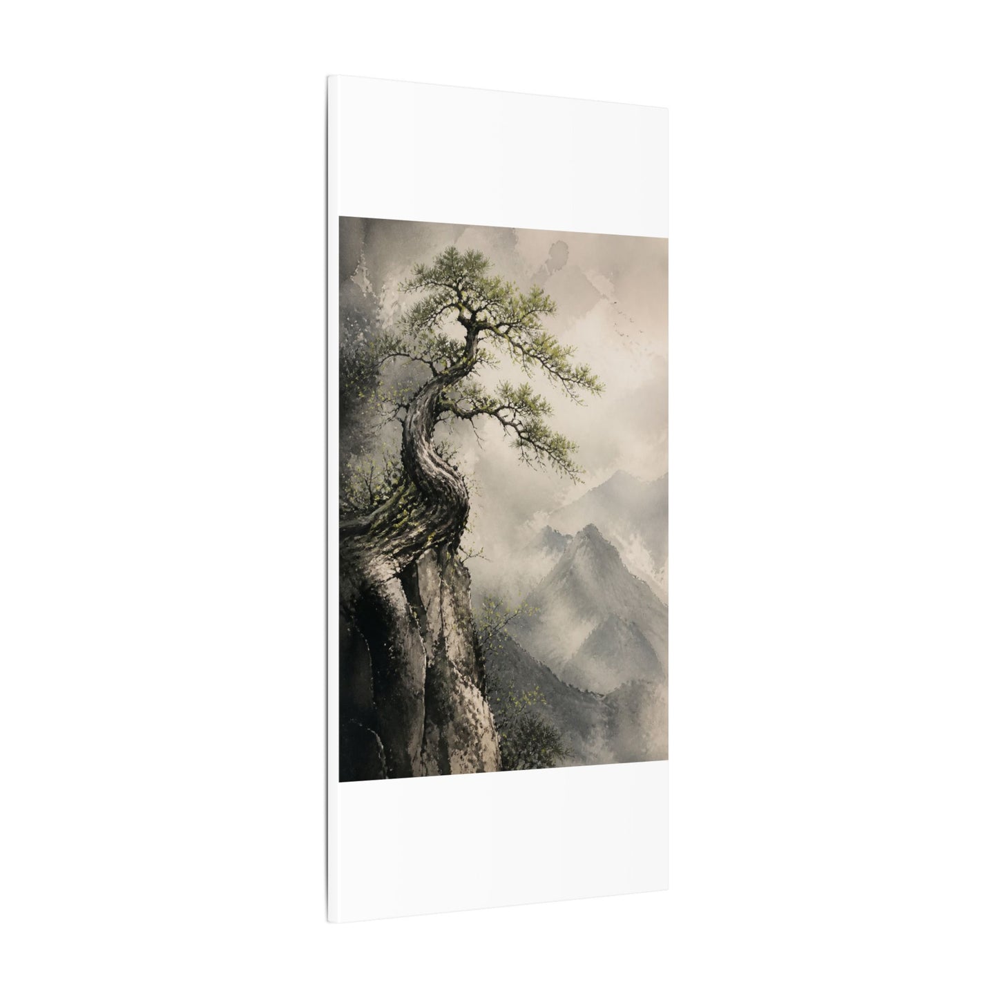 Spring Pine Tree Watercolor Canvas Art | Warm Decor