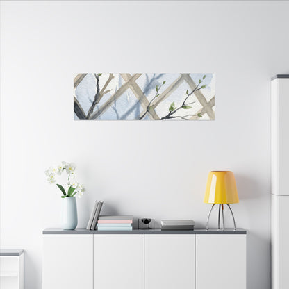 Shoji Screen Canvas Art | Spring Japandi Watercolor Art