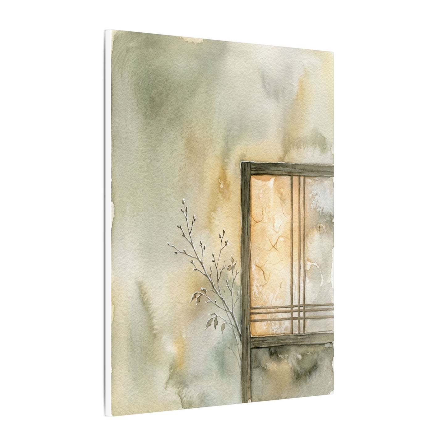 Ma Shoji Screen Canvas Art - Japandi Watercolor