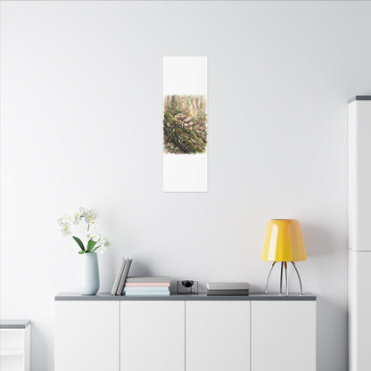 Wild Mushrooms Canvas Art | Spring Japandi Watercolor Art