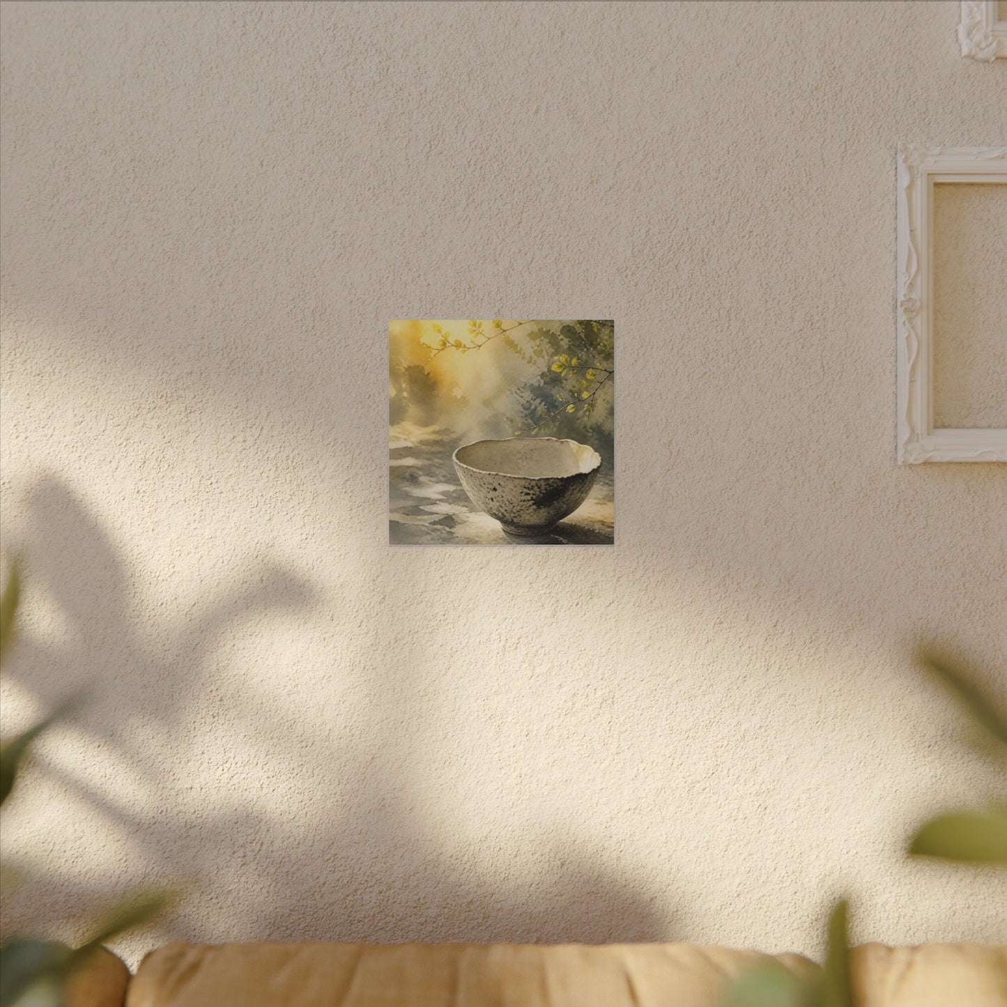 Cozy Ceramic Bowl Canvas Art - Watercolor Japandi