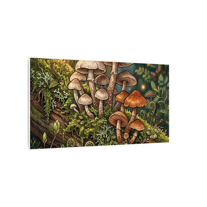 Spring Wild Mushrooms Herbarium Canvas Art | Rustic Decor