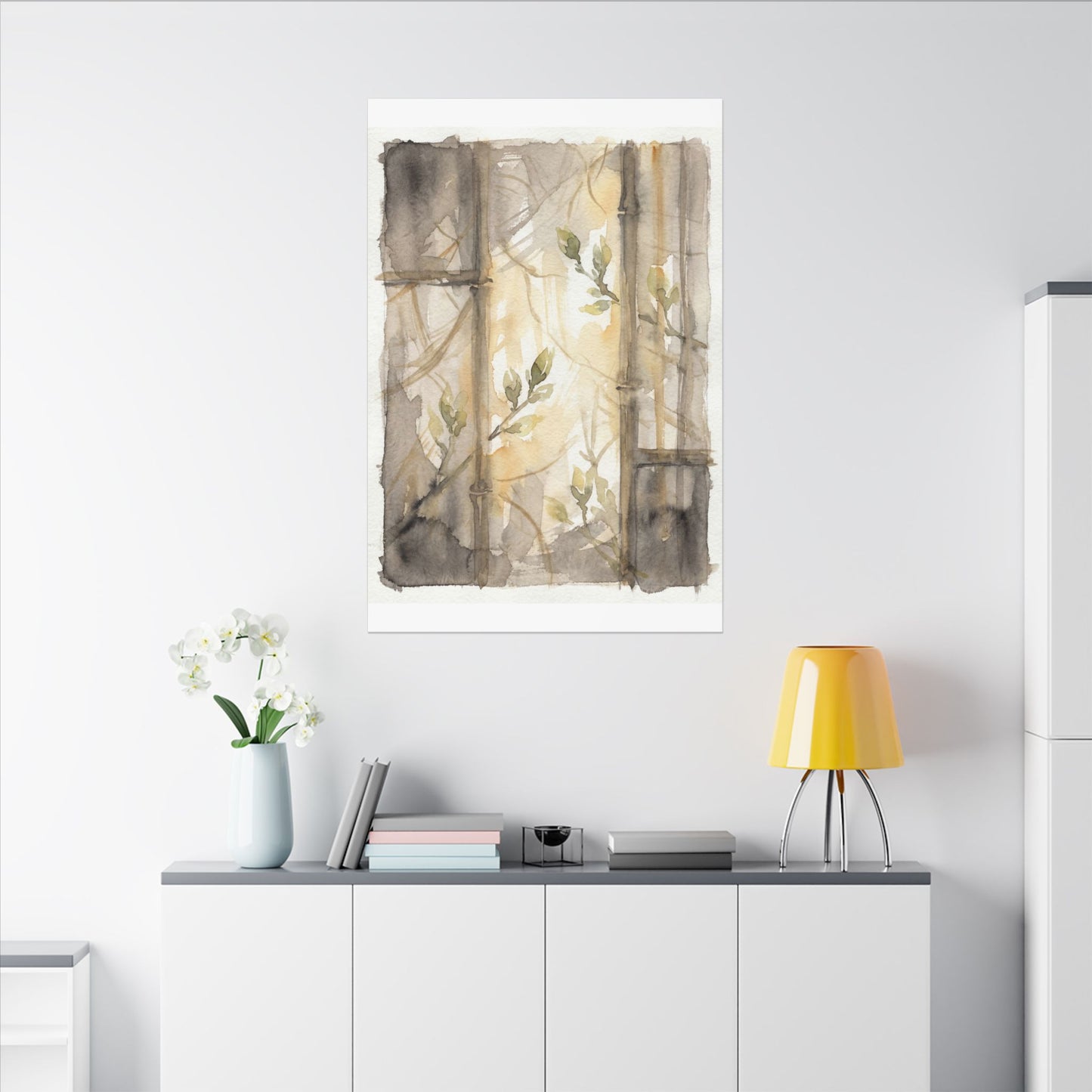 Shoji Screen Spring Canvas Art | Japandi Cozy Design