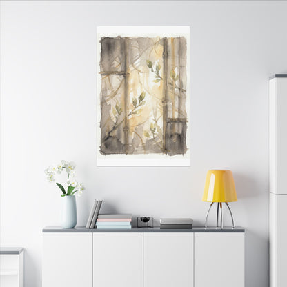 Shoji Screen Spring Canvas Art | Japandi Cozy Design