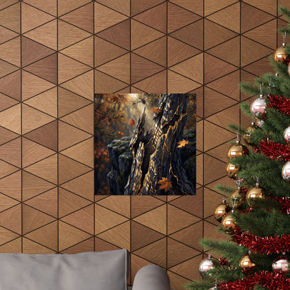 Pine Tree Autumn Wall Art Print | Kintsugi Beautiful Design