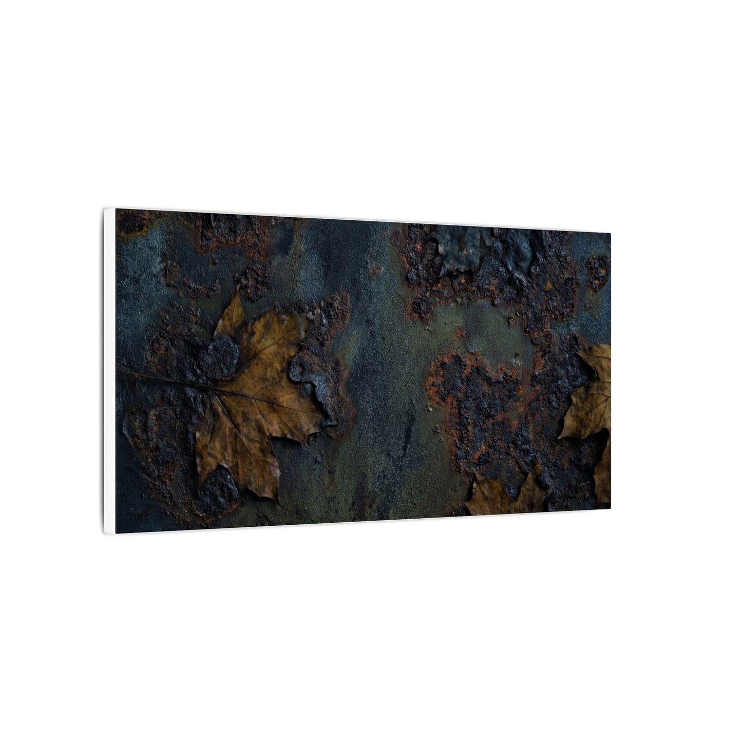 Shibui Rust Patina Canvas Art - Dark Japandi Charcoal Ink