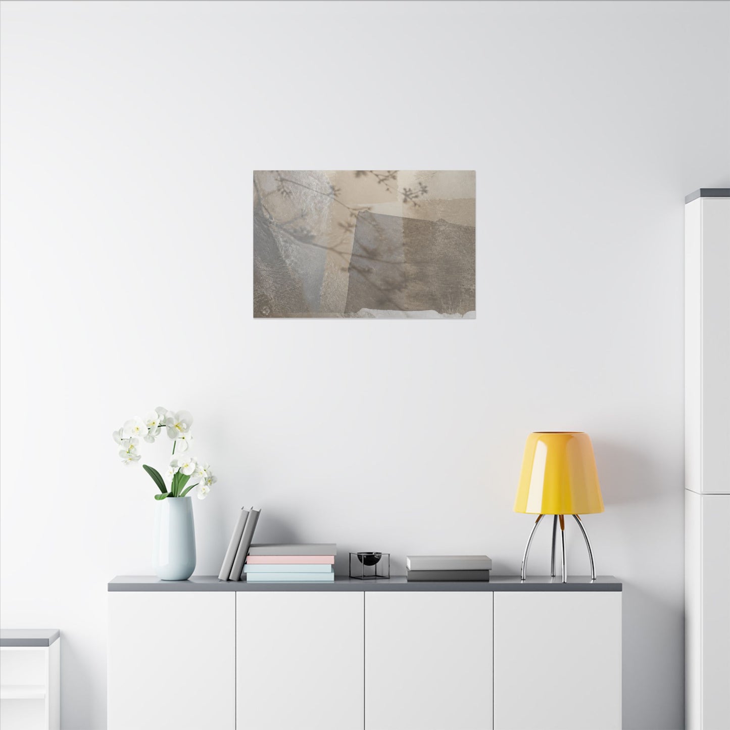 Neutral Shadow Play Canvas Art - Texture Japandi