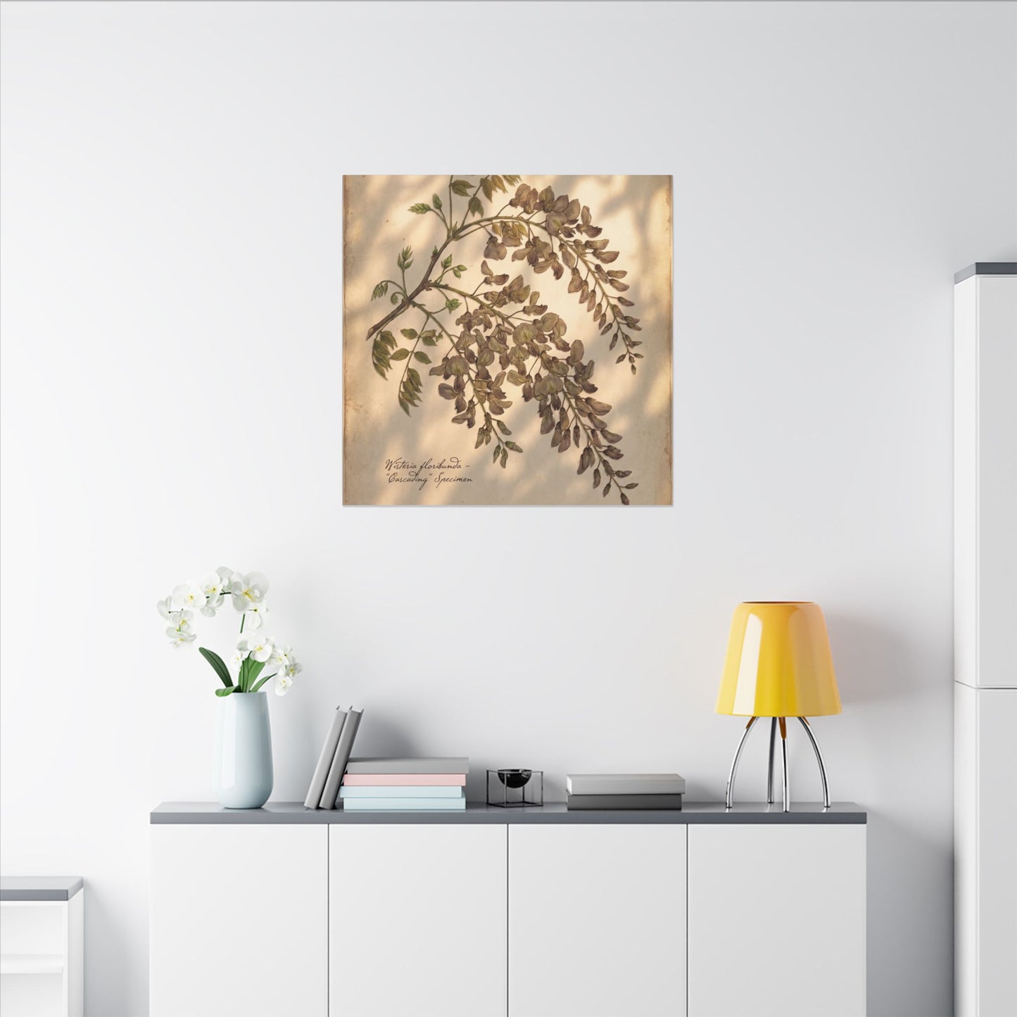 Spring Wisteria Herbarium Canvas Art | Earthy Decor