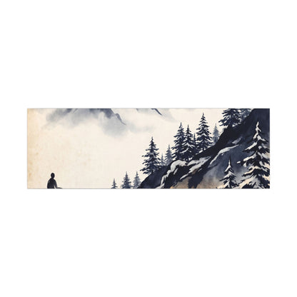 Mountain Mist Canvas Art | Winter Zen Ukiyo E Inspired Art