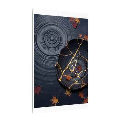 Philosophical Water Ripple Canvas Art - Gold Repair Kintsugi