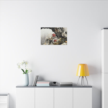 Pine Tree Autumn Canvas Art | Japandi Earthy Design