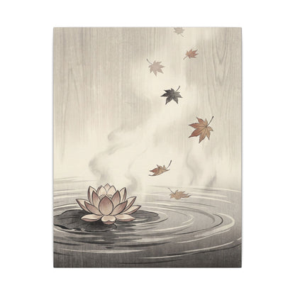 Lotus Flower Canvas Art | Autumn Zen Ukiyo E Inspired Art