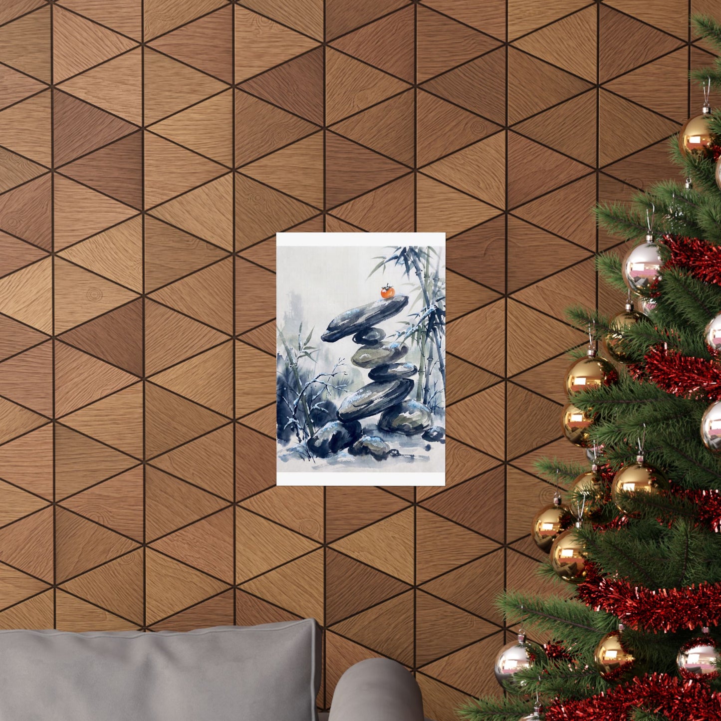 Moonlight River Stones Wall Art Print - Zen Datsuzoku