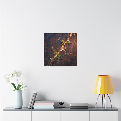 Rust Patina Spring Canvas Art | Kintsugi Resilient Design