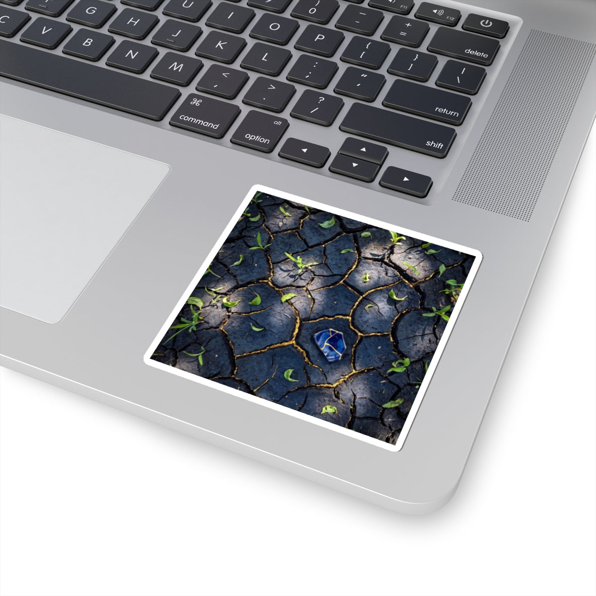 Dappled Cracked Earth Sticker - Dark Japandi Datsuzoku Art Print