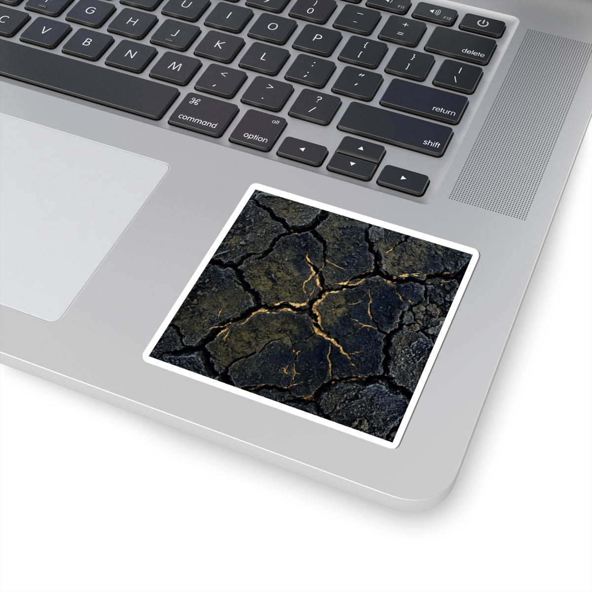 Winter Cracked Earth Shadow Zen Sticker | Atmospheric Decor Art Print