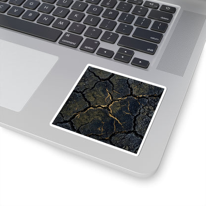 Winter Cracked Earth Shadow Zen Sticker | Atmospheric Decor Art Print