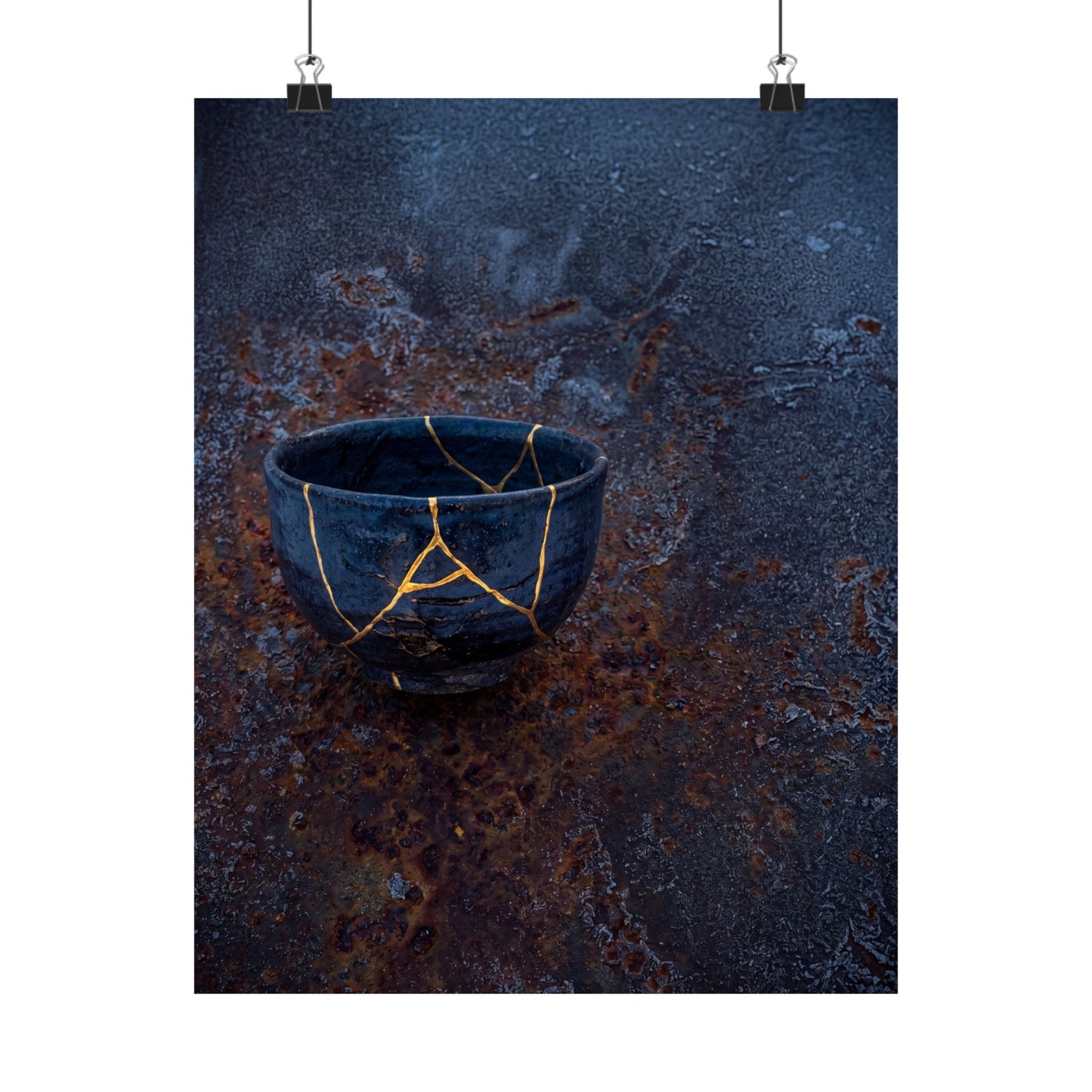 Philosophical Rust Patina Wall Art Print - Gold Repair Kintsugi