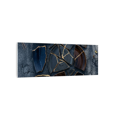 Dark Japandi Broken Pottery in Dappled | Shadow Zen Canvas Art
